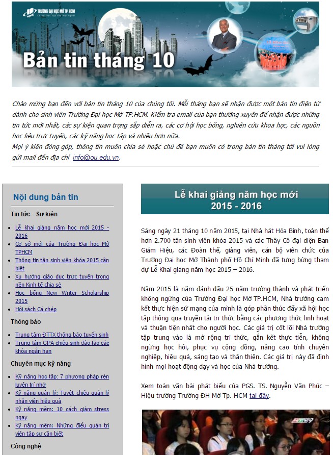 Bản tin tháng 10